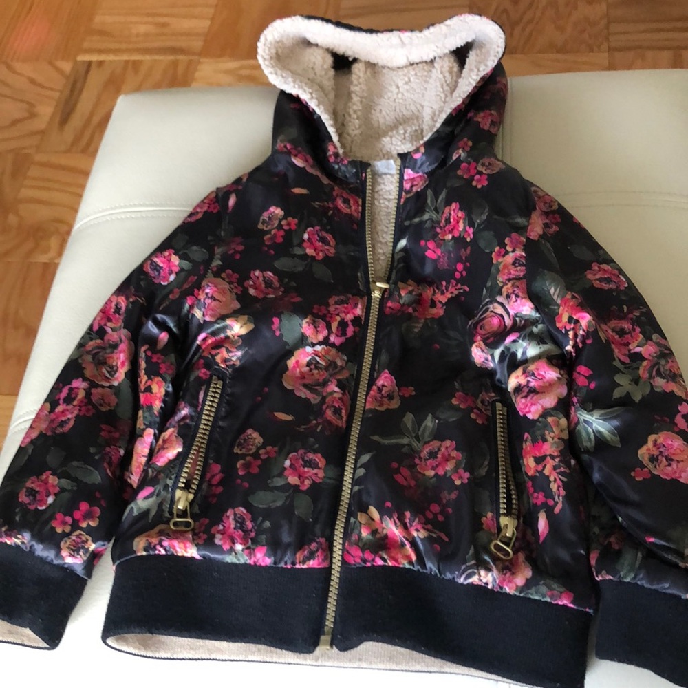 Girls Reversible Hooded Bomber Jacket